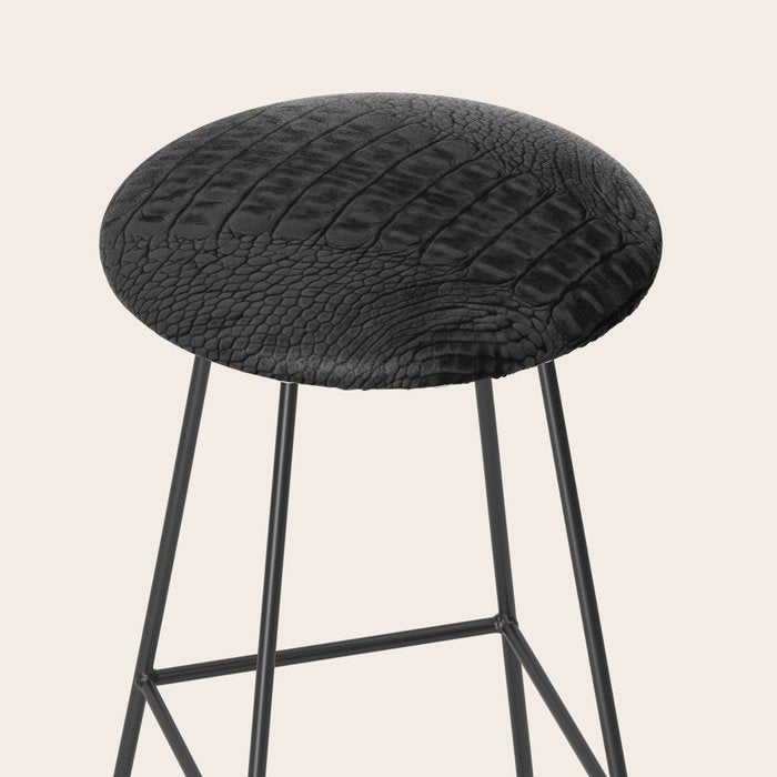black crocodile skin Stool Gallery Image 2