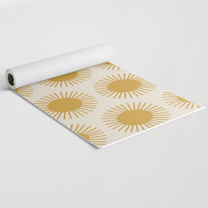 Boho Summer Sun Pattern I Golden Yoga Mat Gallery Image 2