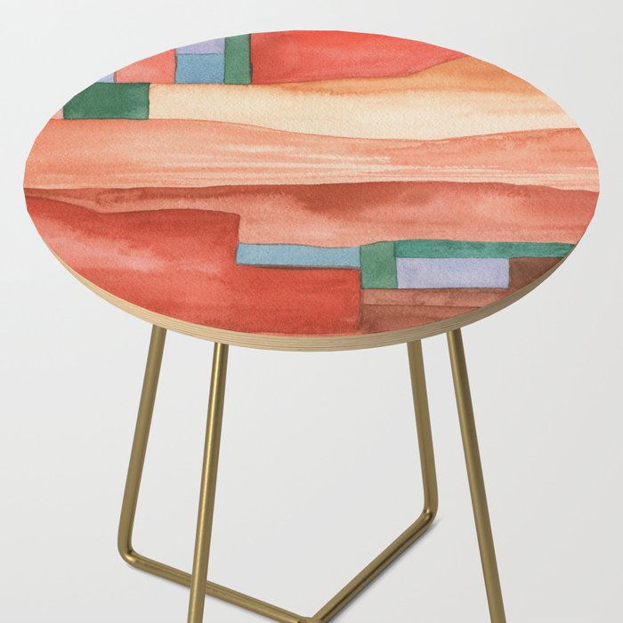 Abstract Desert Landscape Watercolor Side Table Gallery Image 2
