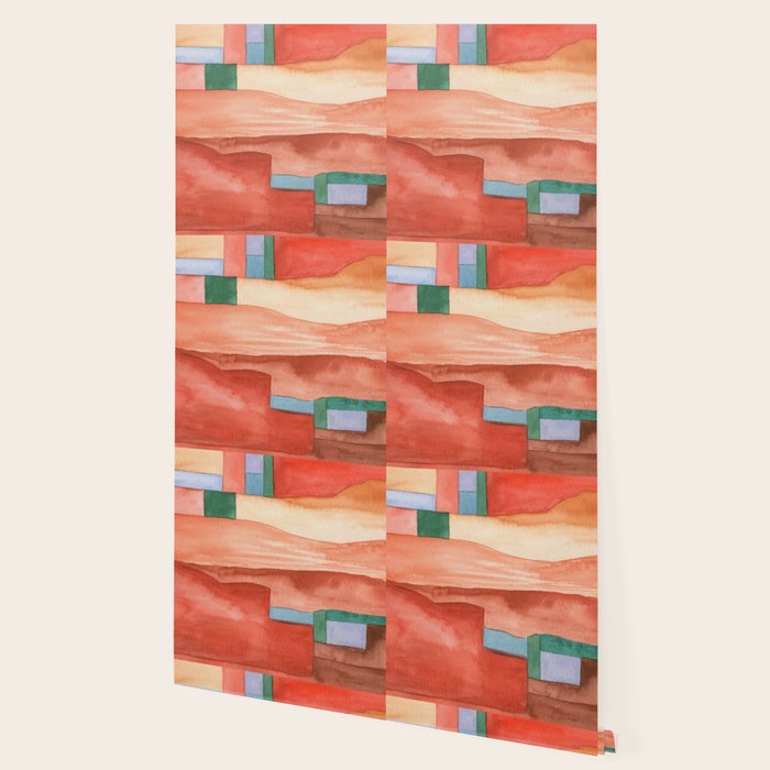 Abstract Desert Landscape Watercolor Wallpaper Gallery Image 2