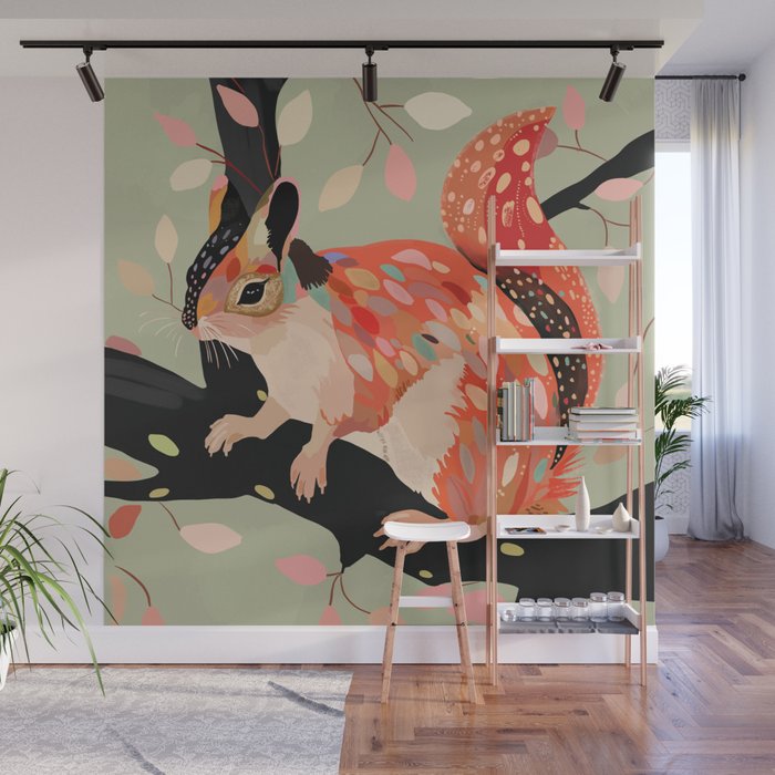 Squirrel In The Tree  Wall Mural Gallery Image 1