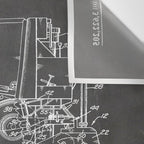 Ice Hockey Patent - Hockey Player Coach Team Art - Black Chalkboard Wall Tapestry Gallery Image 3