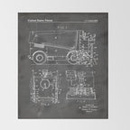 Ice Hockey Patent - Hockey Player Coach Team Art - Black Chalkboard Throw Blanket Gallery Image 2