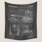Ice Hockey Patent - Hockey Player Coach Team Art - Black Chalkboard Wall Tapestry Gallery Image 4