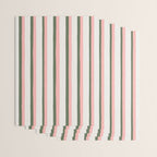 Hand Drawn Vertical Stripes Muted Green & Pink Wrapping Paper Gallery Image 3