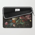 Still Life Parrot Tulips, Peonies, Hibiscus, Hydranga, Periwinkle Flowers in Vase by Jan de Heem Laptop Sleeve Gallery Image 2