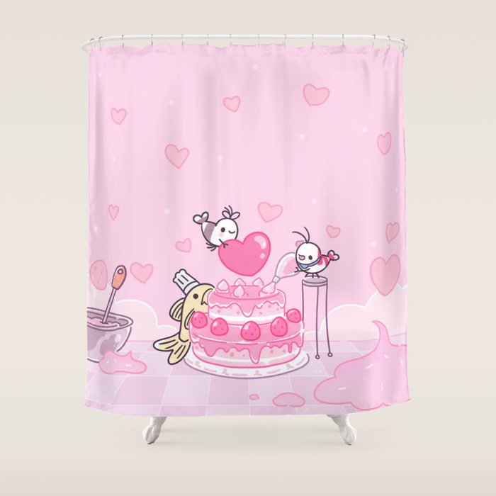 Shy Shrimp - Birthday Cake Shower Curtain Gallery Image 1