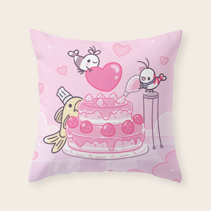 Shy Shrimp - Birthday Cake Throw Pillow Gallery Image 6