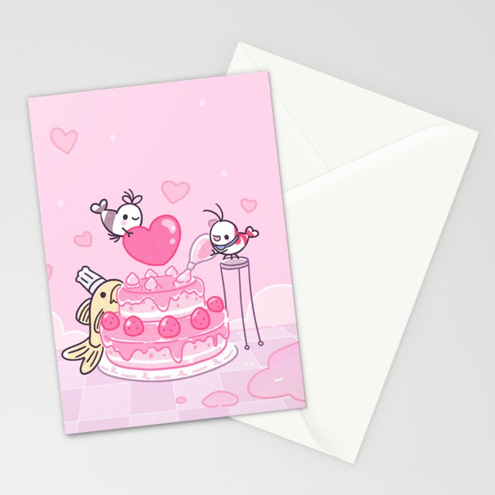 Shy Shrimp - Birthday Cake Stationery Card Gallery Image 2