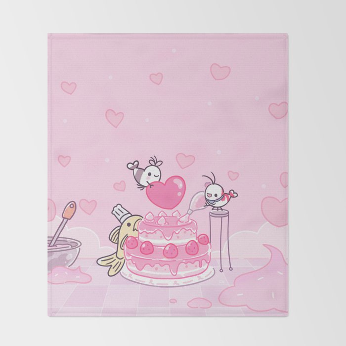 Shy Shrimp - Birthday Cake Throw Blanket Gallery Image 2