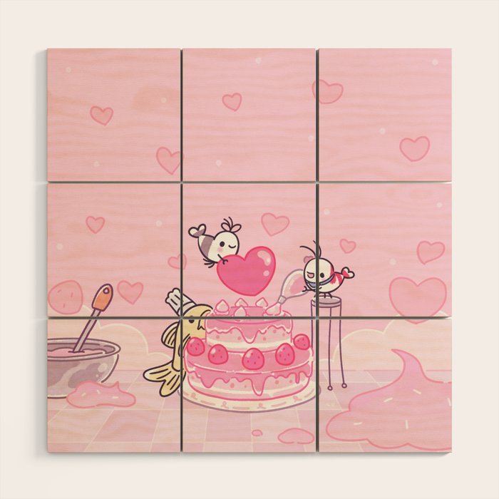 Shy Shrimp - Birthday Cake Wood Wall Art Gallery Image 1