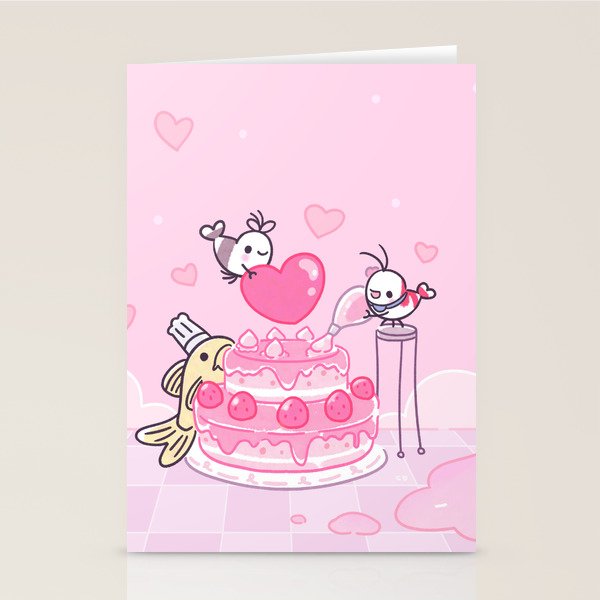 Shy Shrimp - Birthday Cake Stationery Card Gallery Image 2