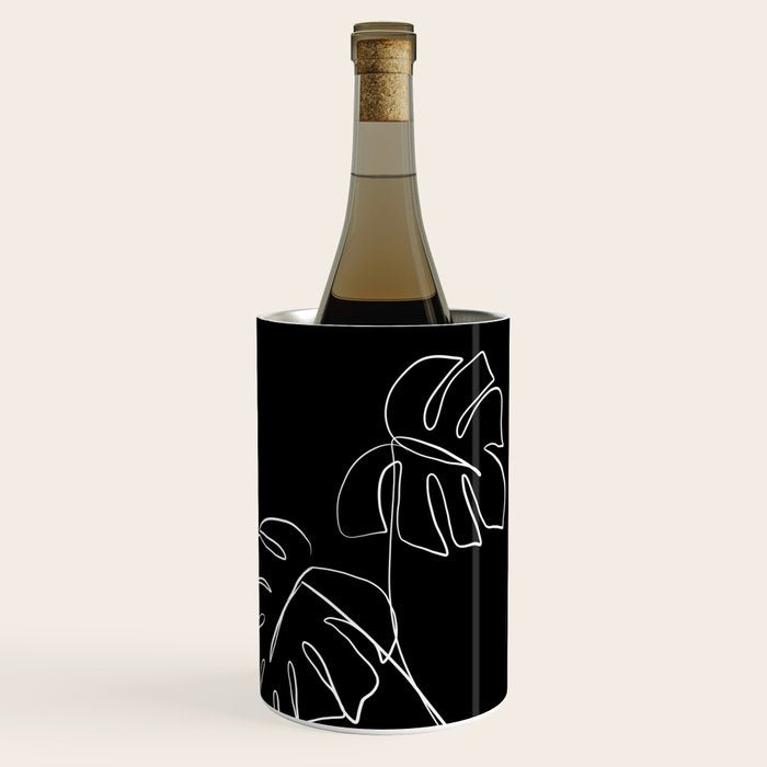 Monstera minimal - black Wine Chiller Gallery Image 3