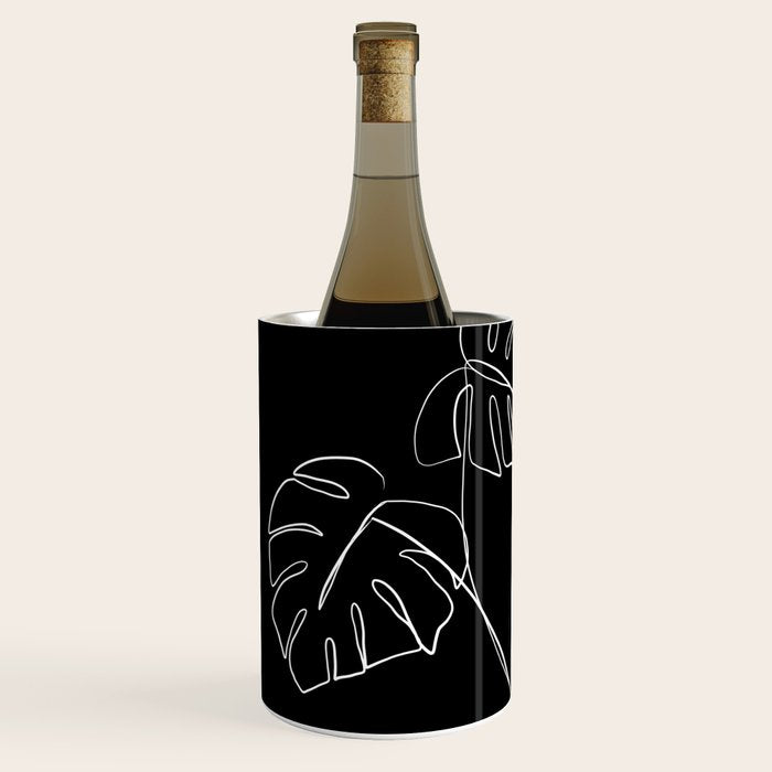 Monstera minimal - black Wine Chiller Gallery Image 2