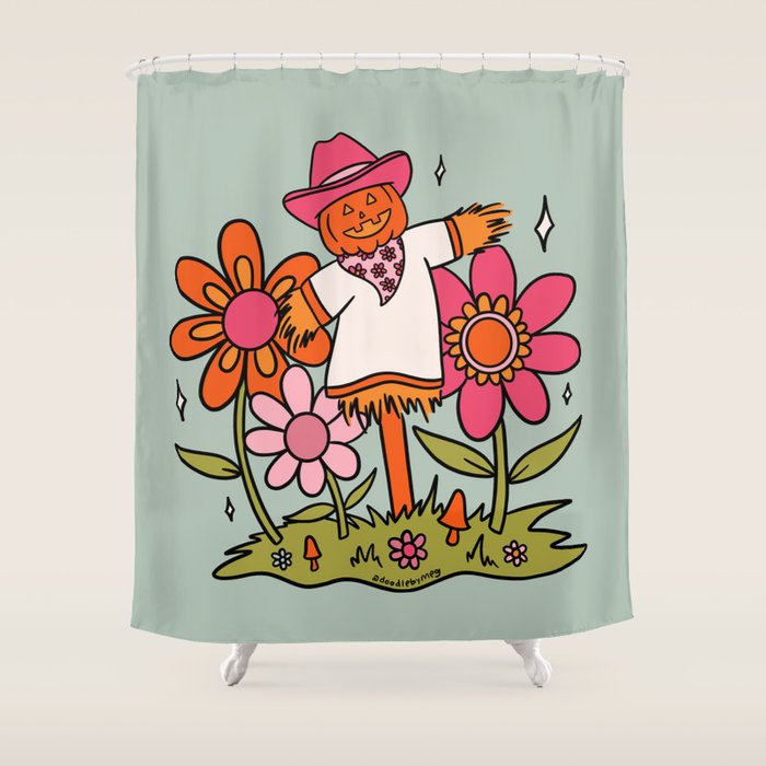 Jolly Scarecrow Shower Curtain Gallery Image 1