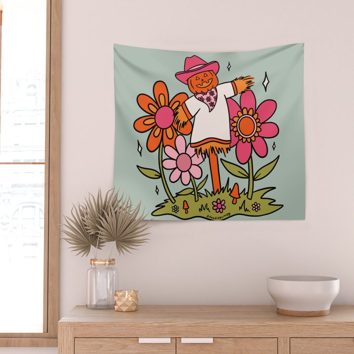 Jolly Scarecrow Wall Tapestry Gallery Image 2