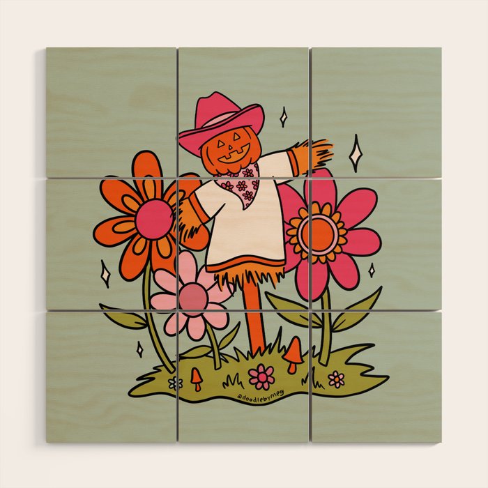 Jolly Scarecrow Wood Wall Art Gallery Image 1