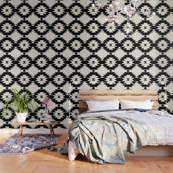 Southwestern Minimalism - Black Neutral Beige Wallpaper Gallery Image 3