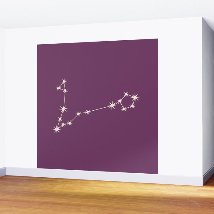 Pisces Zodiac Star Constellation Line Art Mauve Purple Wall Mural Gallery Image 2