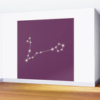 Pisces Zodiac Star Constellation Line Art Mauve Purple Wall Mural Gallery Image 2