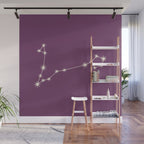 Pisces Zodiac Star Constellation Line Art Mauve Purple Wall Mural Gallery Image 1