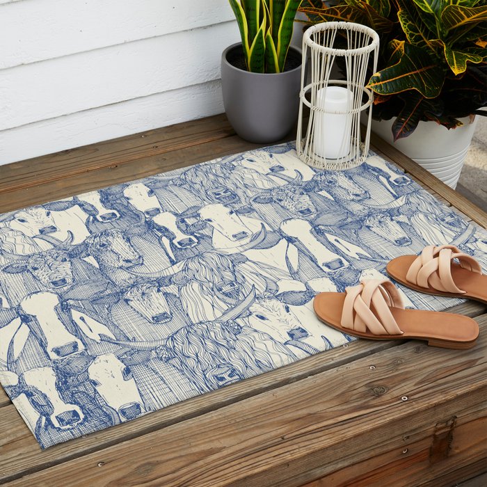 just cattle classic blue pearl Outdoor Rug Gallery Image 2