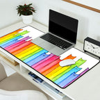 Rainbow of Cats Funny Whimsical Animals Desk Mat Gallery Image 2