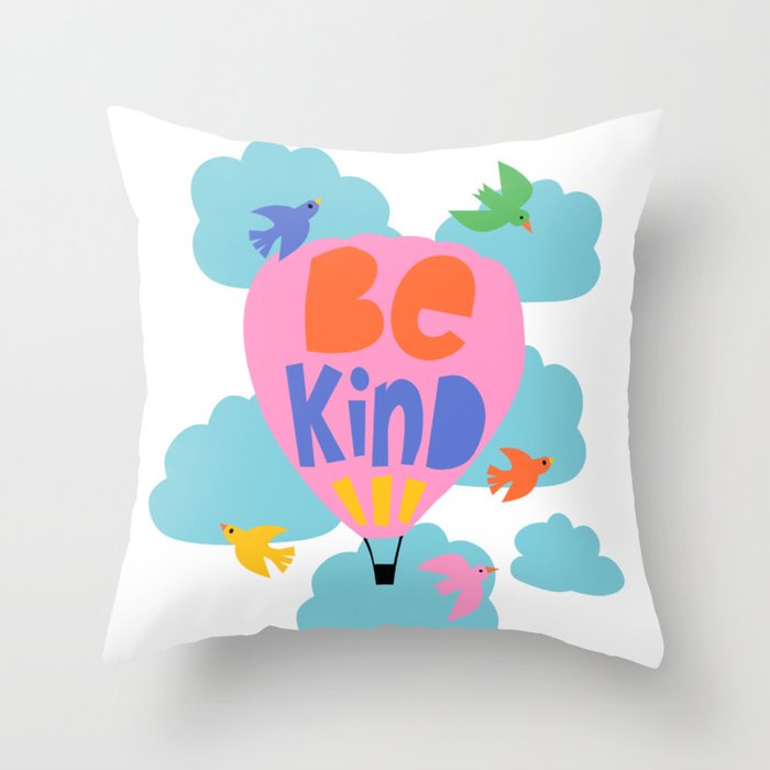 Be Kind - Cute Lettering For Kids Throw Pillow Gallery Image 6