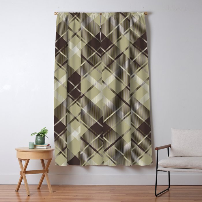 Modern Neutral Plaid Design Window Curtain Gallery Image 5