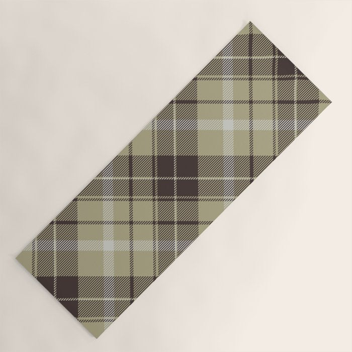 Modern Neutral Plaid Design Yoga Mat Gallery Image 1