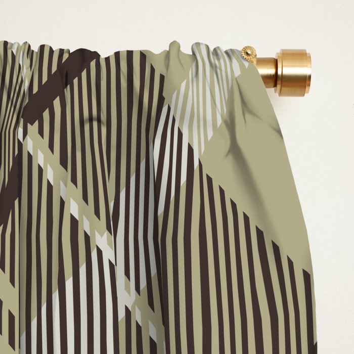 Modern Neutral Plaid Design Window Curtain Gallery Image 2