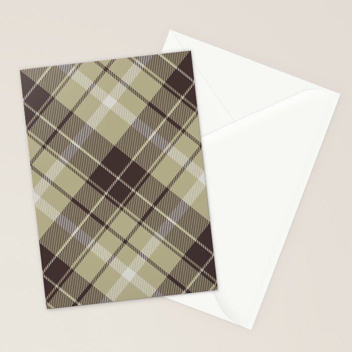 Modern Neutral Plaid Design Stationery Card Gallery Image 2