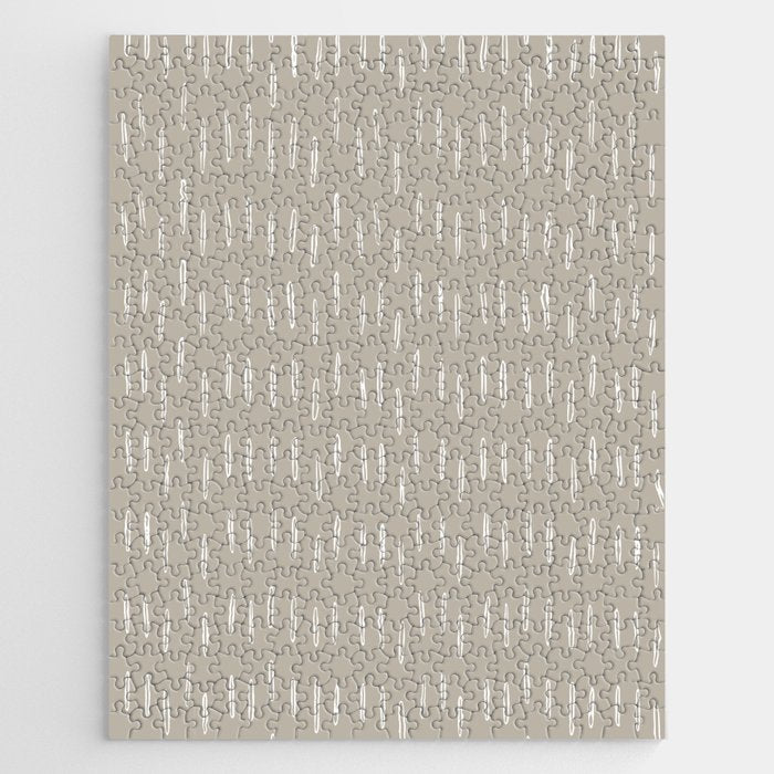 Boho Prints, Raindrops, Beige, Minimalism, Abstract Art Jigsaw Puzzle Gallery Image 1