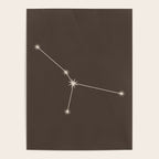 Cancer Zodiac Star Constellation Line Art Coffee Brown Poster Gallery Image 4