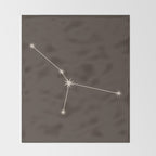 Cancer Zodiac Star Constellation Line Art Coffee Brown Throw Blanket Gallery Image 2