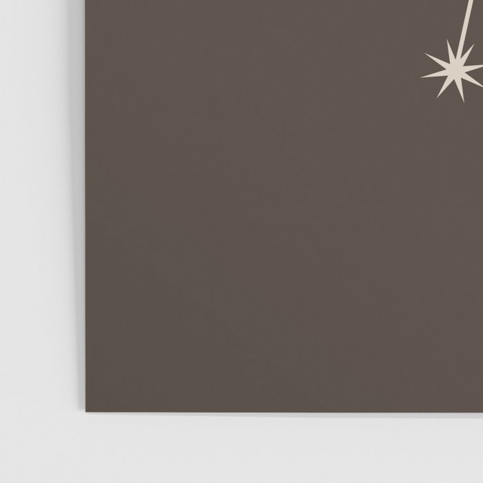 Cancer Zodiac Star Constellation Line Art Coffee Brown Poster Gallery Image 3