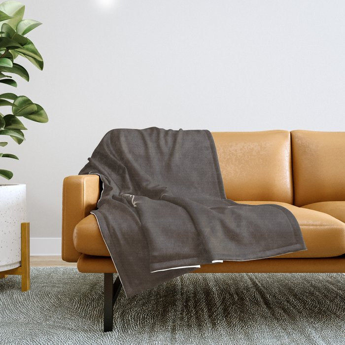 Cancer Zodiac Star Constellation Line Art Coffee Brown Throw Blanket Gallery Image 1