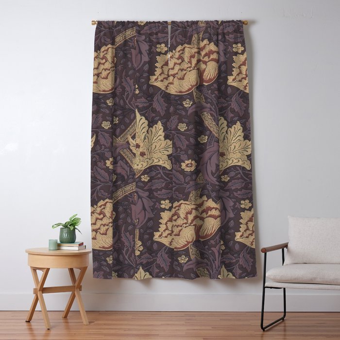 William Morris Windrush Aubergine Wine Vintage Pattern Window Curtain Gallery Image 5