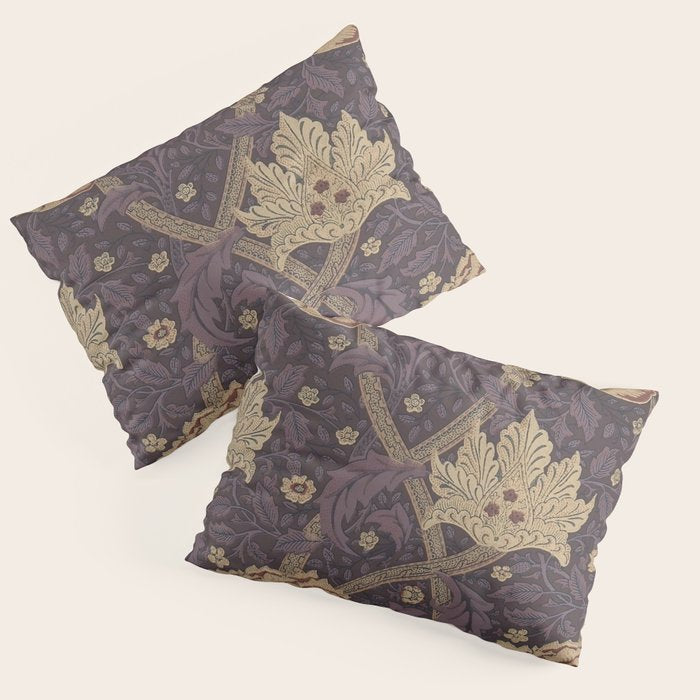William Morris Windrush Aubergine Wine Vintage Pattern Pillow Sham Gallery Image 3