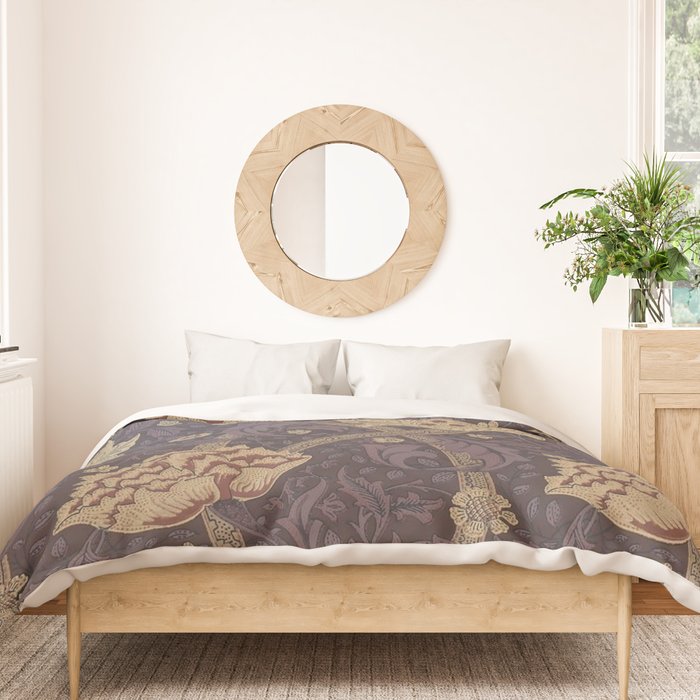 William Morris Windrush Aubergine Wine Vintage Pattern Duvet Cover Gallery Image 3