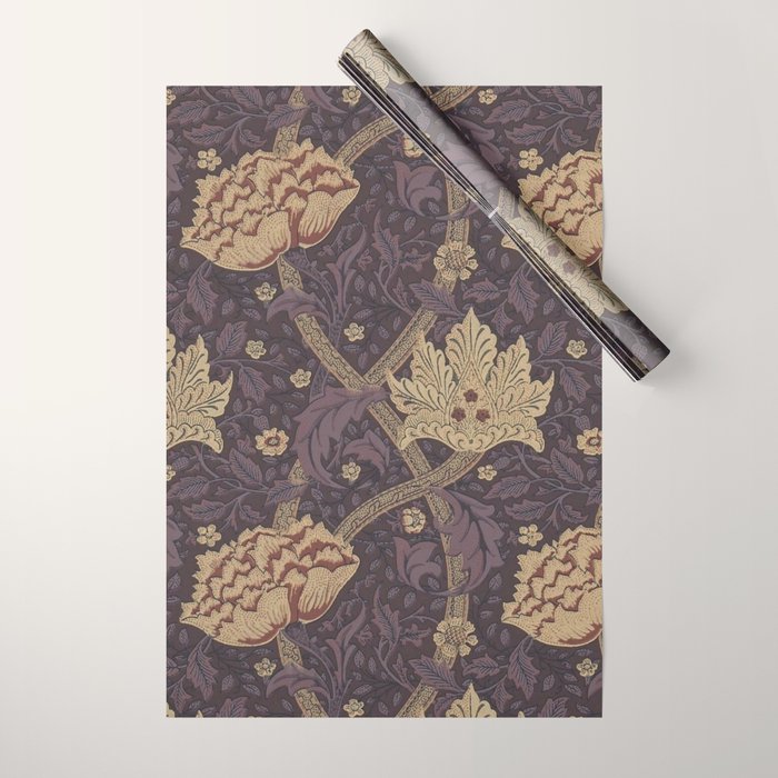 William Morris Windrush Aubergine Wine Vintage Pattern Wrapping Paper Gallery Image 1