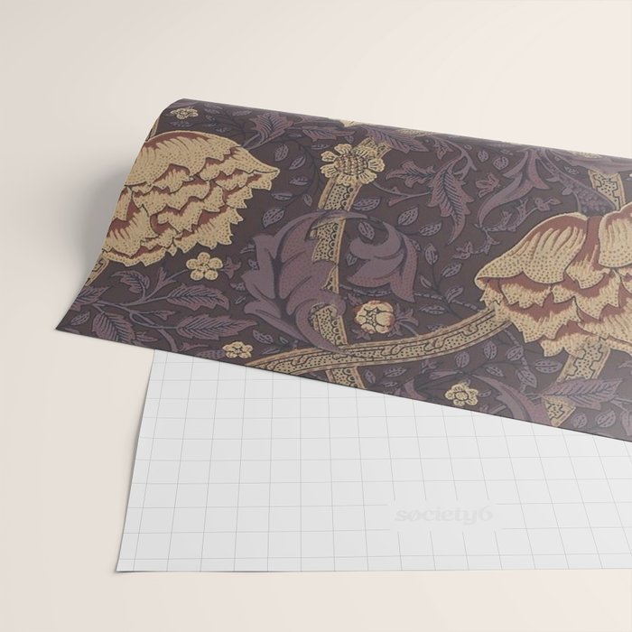 William Morris Windrush Aubergine Wine Vintage Pattern Wrapping Paper Gallery Image 2