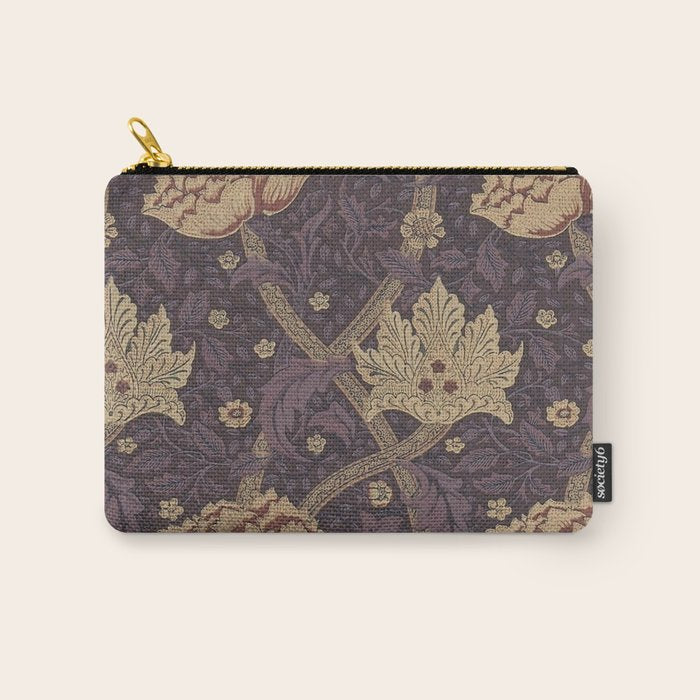 William Morris Windrush Aubergine Wine Vintage Pattern Carry All Pouch Gallery Image 1