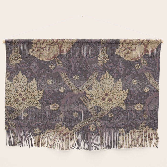 William Morris Windrush Aubergine Wine Vintage Pattern Wall Hanging Gallery Image 1