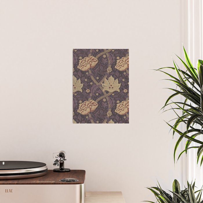 William Morris Windrush Aubergine Wine Vintage Pattern Poster Gallery Image 2