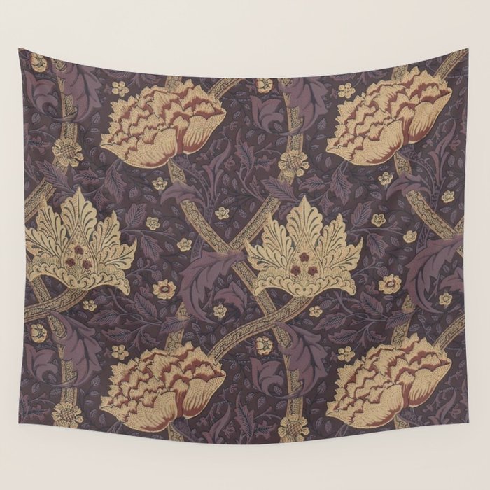 William Morris Windrush Aubergine Wine Vintage Pattern Wall Tapestry Gallery Image 4