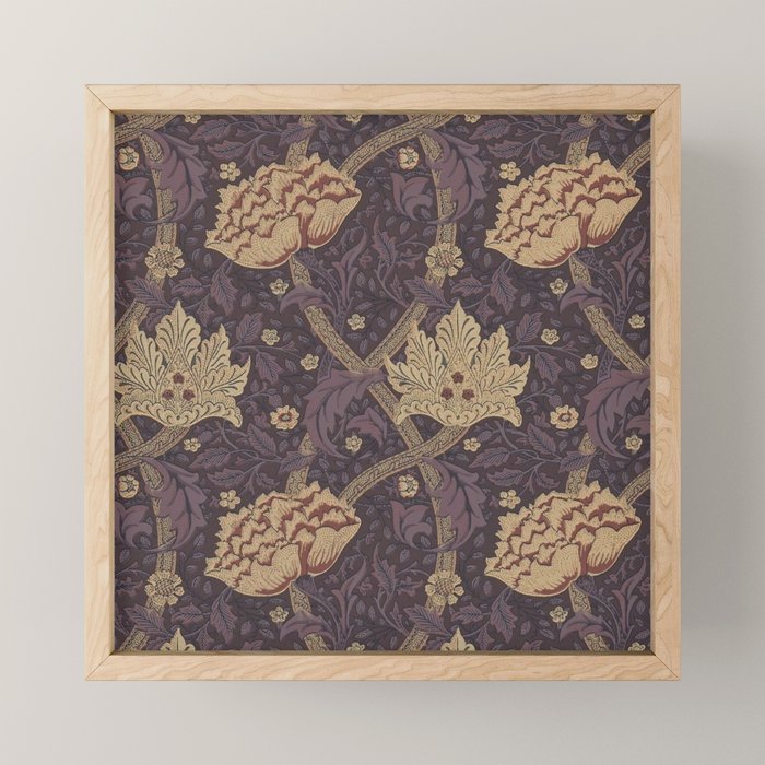 William Morris Windrush Aubergine Wine Vintage Pattern Mini Art Print