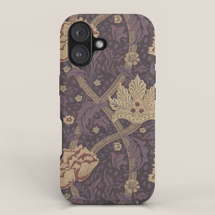 William Morris Windrush Aubergine Wine Vintage Pattern iPhone Case Gallery Image 1