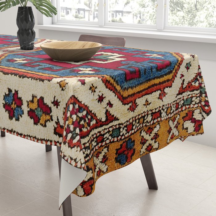Kozak Bergama Turkish  Antique Rug Print Tablecloth Gallery Image 3
