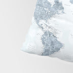 Steel watercolor detailed world map Raul Pillow Sham Gallery Image 4